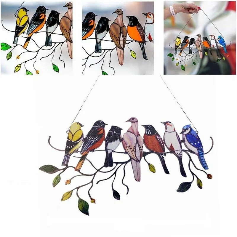 Multicolor Metal Acrylic Panel Window Wall Hangings Birds Stained Glass Window Suncatcher Hanging Home Decor
Multicolor Metal Acrylic Panel Window Wall Hangings Birds Stained Glass Window Suncatcher Hanging Home Decor