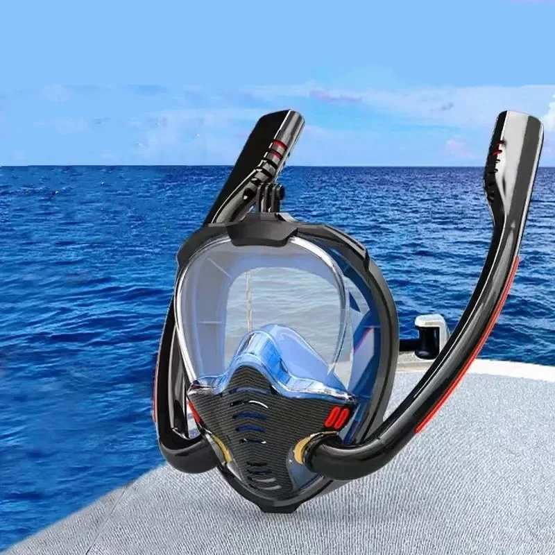 Full Face Snorkel Mask 180 Panoramic View Silicone Dry Top Snorkeling Diving Swimming Goggles With 2 Snorkels Anti-Fog Anti-Leak
Full Face Snorkel Mask 180 Panoramic View Silicone Dry Top Snorkeling Diving Swimming Goggles With 2 Snorkels Anti-Fog Anti-Leak