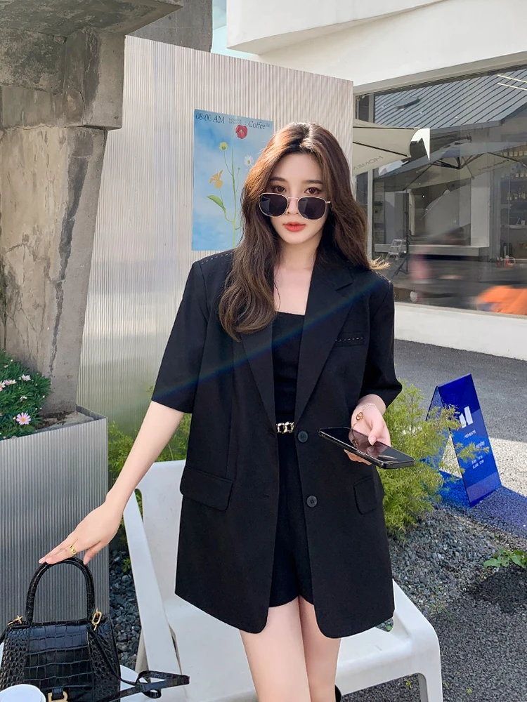 ort Sve Suit Jaet Women's Bla Slimming Versatile High-End Sle Spring Autumn New Arrival Street Faion Top
ort Sve Suit Jaet Women's Bla Slimming Versatile High-End Sle Spring Autumn New Arrival Street Faion Top