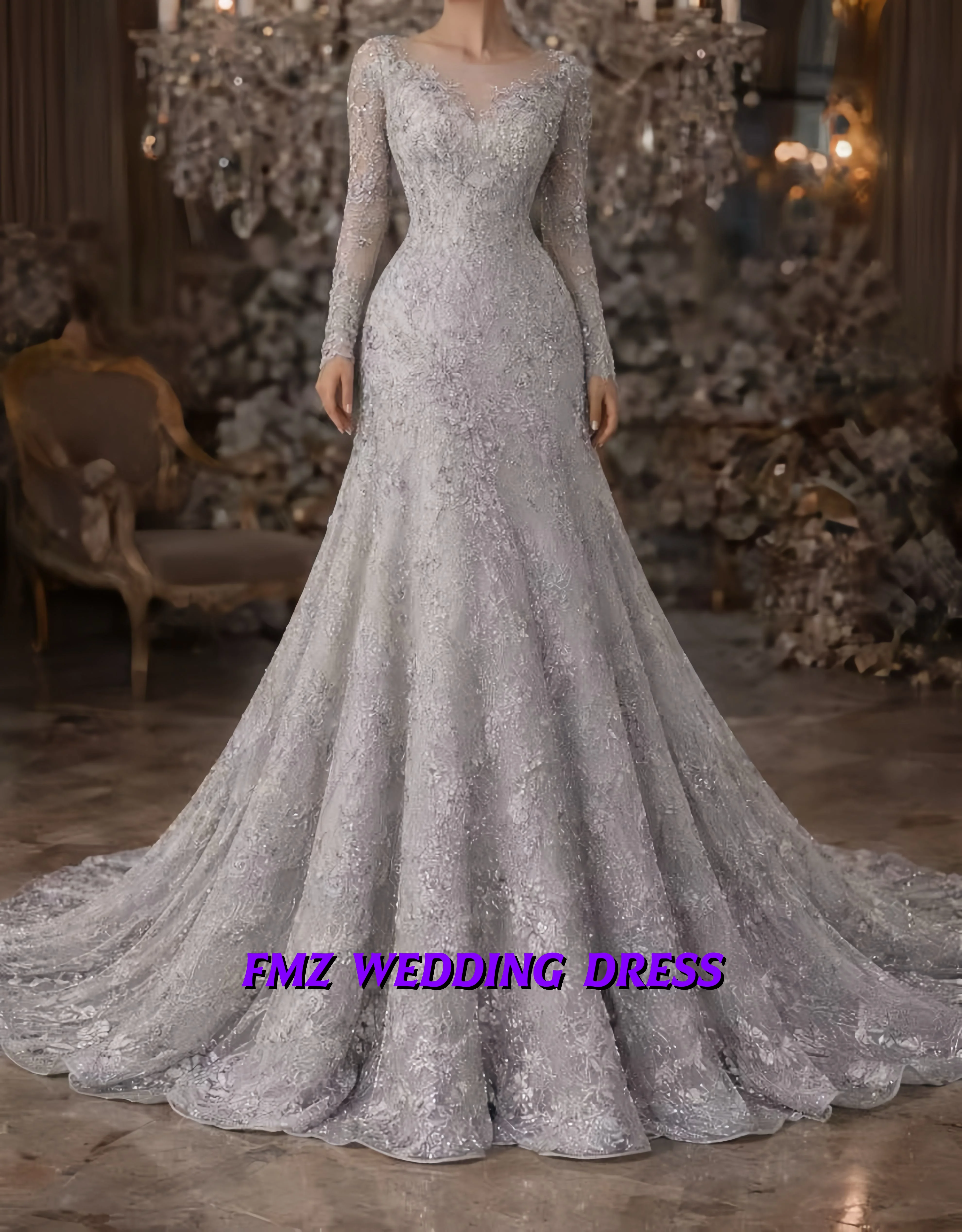 Свадебное платье на заказ, с круглым вырезом, длинными рукавами, силуэт А-силуэт, расшитое бисером, блестящее, свадебное платье, vestidos de novia
Свадебное платье на заказ, с круглым вырезом, длинными рукавами, силуэт А-силуэт, расшитое бисером, блестящее, свадебное платье, vestidos de novia