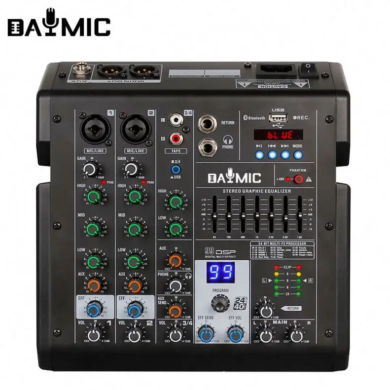 Factory DJ mixer professionalmini 4 channel 99 dsp record dj sound audio mixer console XLR outputs USB
Factory DJ mixer professionalmini 4 channel 99 dsp record dj sound audio mixer console XLR outputs USB