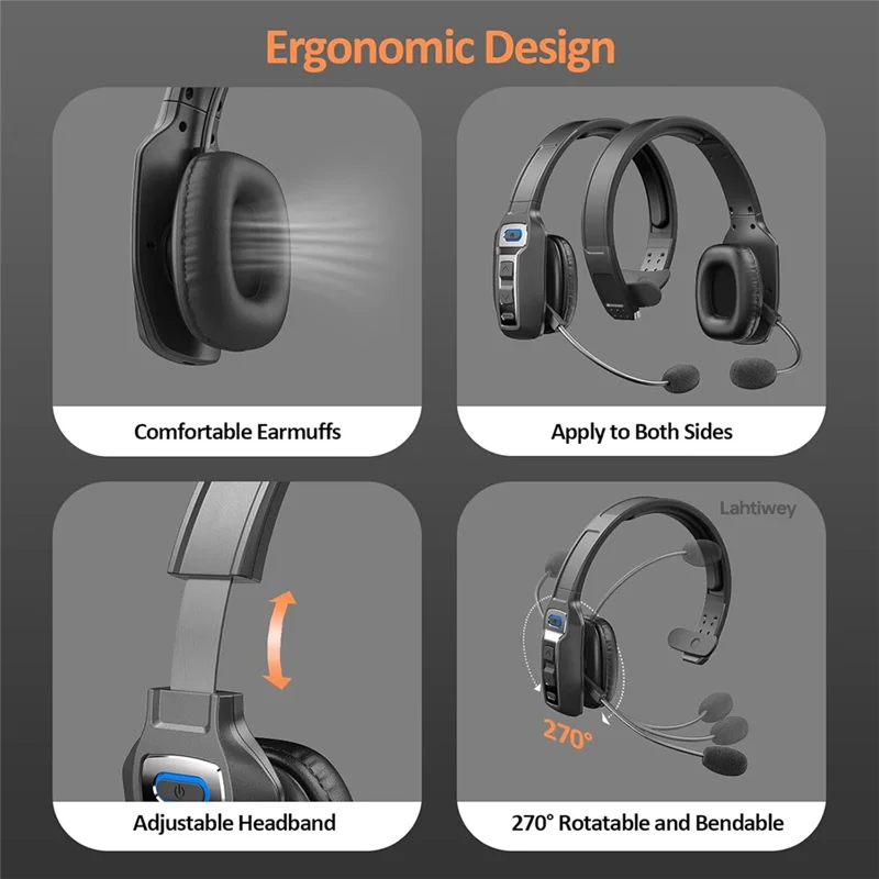 B18B On-Ear Bluetooth Headphones, Trucker Headset With AI Noise Cancelling, Bluetooth Headset With Microphone And Mute Button
B18B On-Ear Bluetooth Headphones, Trucker Headset With AI Noise Cancelling, Bluetooth Headset With Microphone And Mute Button