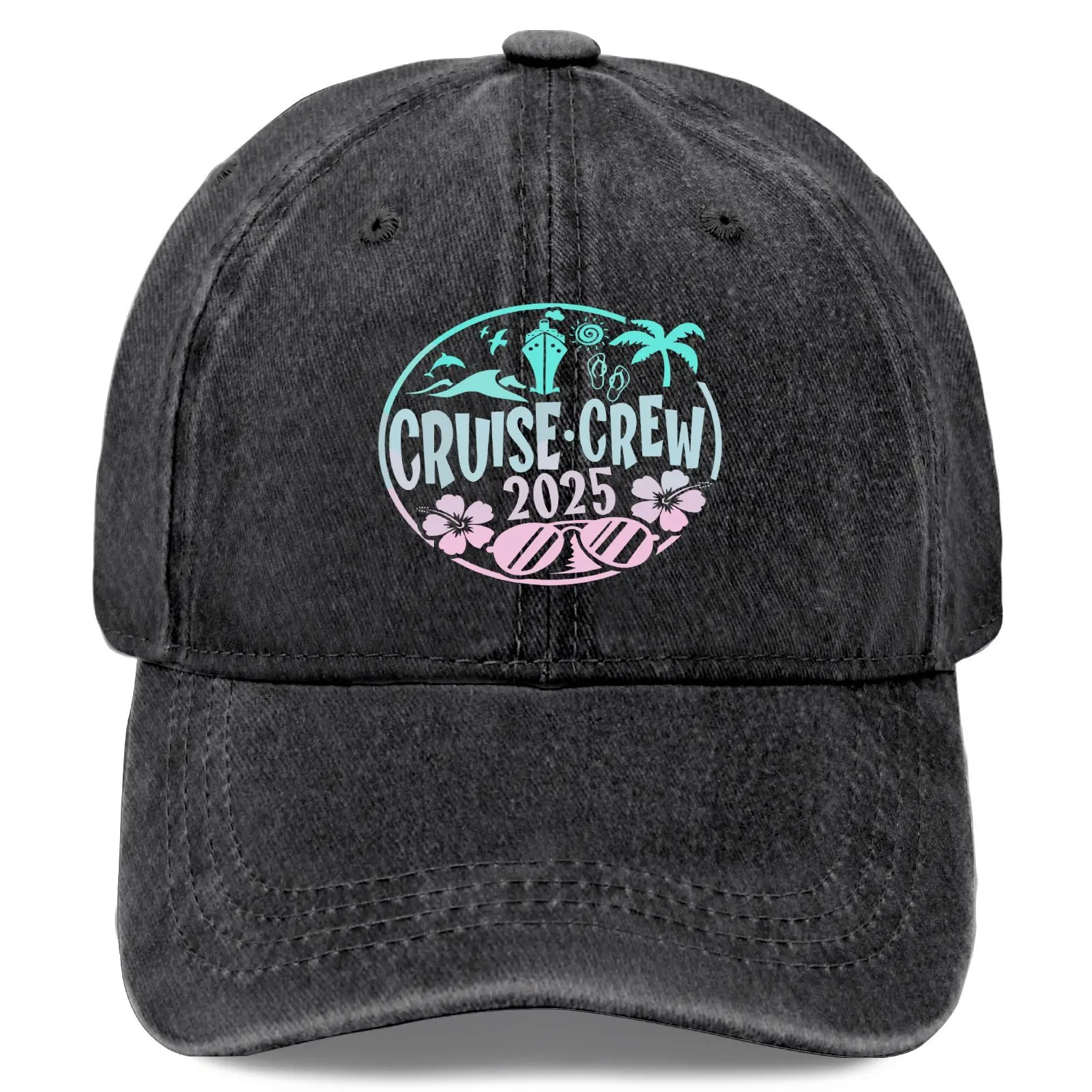 Cruise Crew 2025 Family Vacation Matching Hats - Vintage Washed Baseball Cap with Tropical Palm & Floral Design, Black, Beach Ha
Cruise Crew 2025 Family Vacation Matching Hats - Vintage Washed Baseball Cap with Tropical Palm & Floral Design, Black, Beach Ha