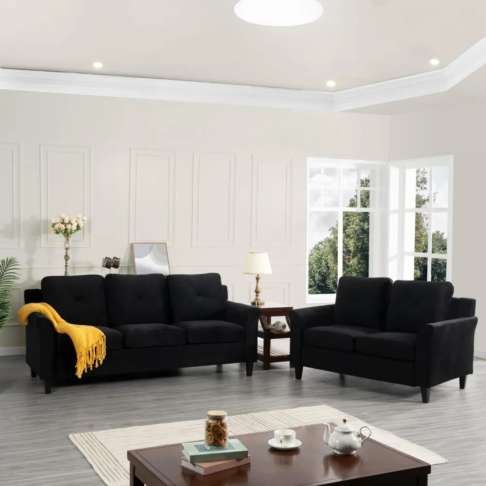 Home black button tufted sofa and sofa set, black modern ultra fiber furniture, affordable living room sofa, stylish and compact
Home black button tufted sofa and sofa set, black modern ultra fiber furniture, affordable living room sofa, stylish and compact