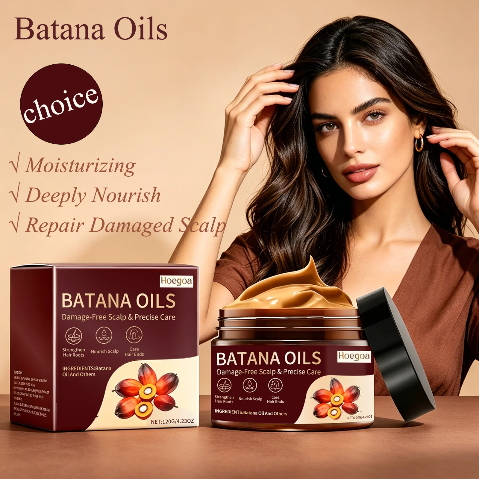 HOEGOA 120G Batana Oil Hair Care Cream Strengthen Hair Roots Deeply Nourish Repair Damaged Scalp Long-Lasting Moisturizing
HOEGOA 120G Batana Oil Hair Care Cream Strengthen Hair Roots Deeply Nourish Repair Damaged Scalp Long-Lasting Moisturizing