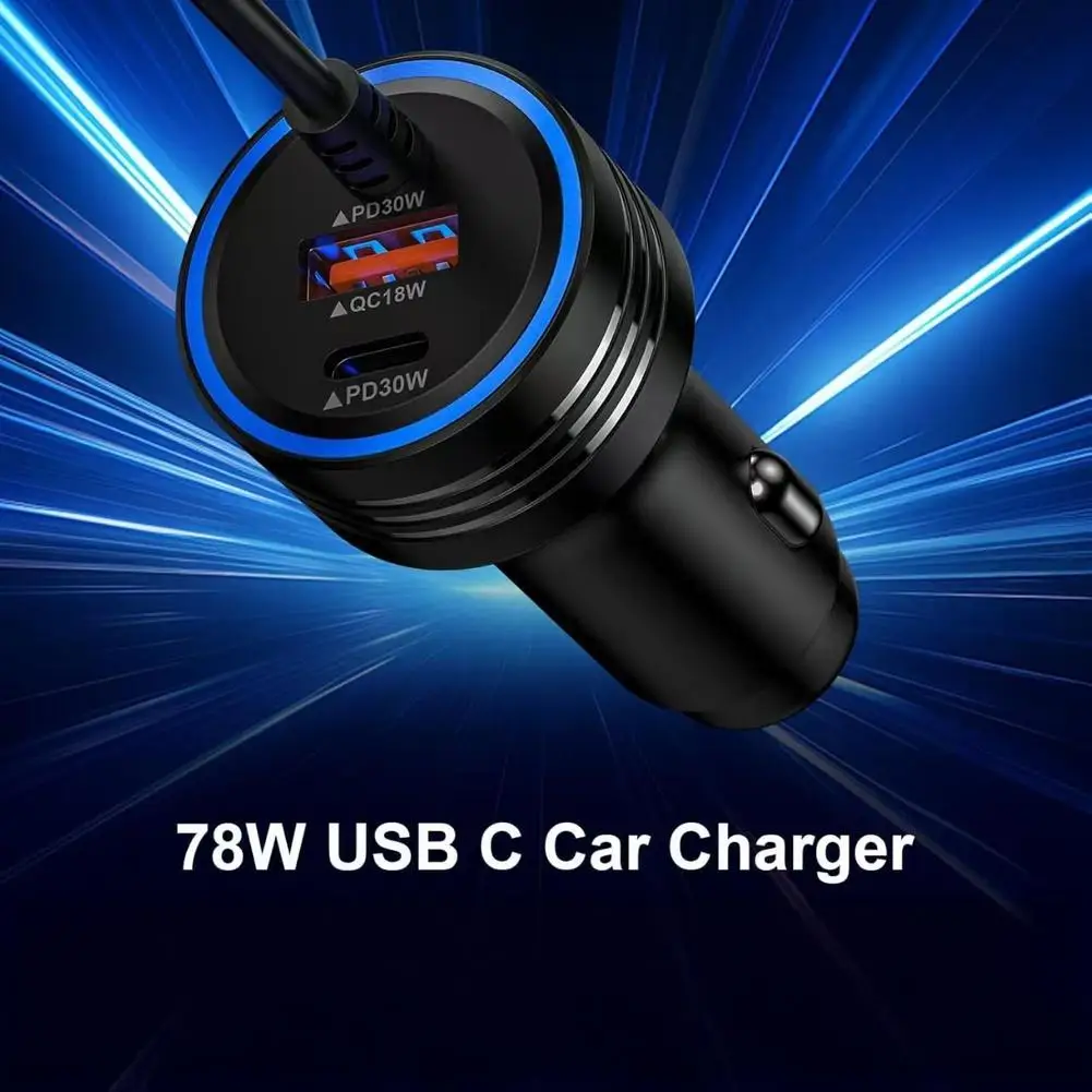 78 Вт USB C для автомобильного зарядного устройства, 3 порта для автомобиля, мотоцикла, лодки, автофургона, быстрая зарядка, поддержка технологии PD30W QC18W
78 Вт USB C для автомобильного зарядного устройства, 3 порта для автомобиля, мотоцикла, лодки, автофургона, быстрая зарядка, поддержка технологии PD30W QC18W