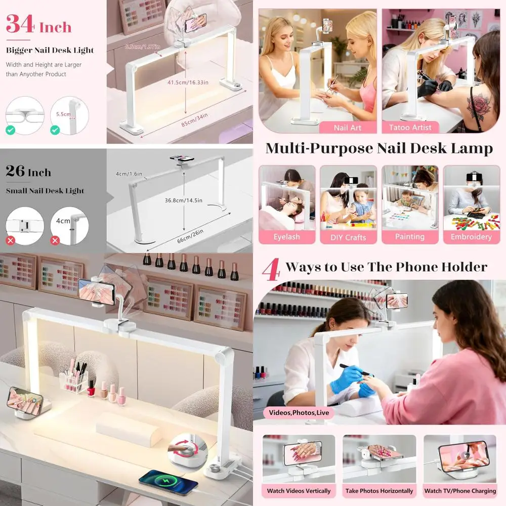 48W 34 Adjustable LED Desk Lamp with Daylight to Cool White Light for Manicurists and Nail Technicians (White, Large)
48W 34 Adjustable LED Desk Lamp with Daylight to Cool White Light for Manicurists and Nail Technicians (White, Large)
