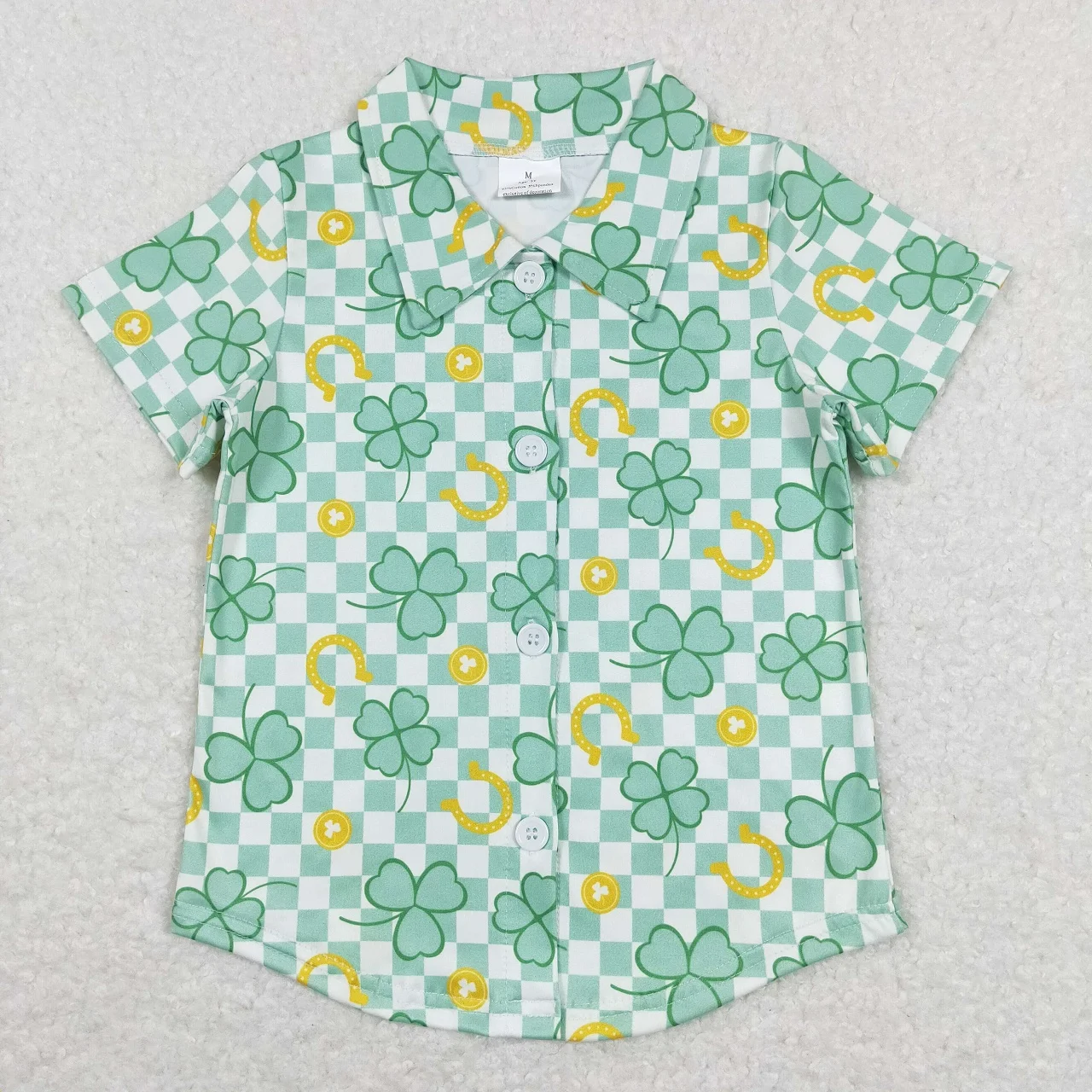 Wholesale Children Short Sleeves Button Up Lapel Infant Cardigan Baby Boy Green Plaid Shirt Kids St. Patrick's Day Clothing
Wholesale Children Short Sleeves Button Up Lapel Infant Cardigan Baby Boy Green Plaid Shirt Kids St. Patrick's Day Clothing