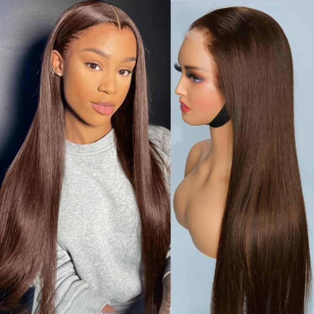 #4 Chocolate Brown 220 Density Straight 13x4 HD Lace Frontal Wig 13x6 Transparent Lace Front Brazilian Human Hair Wigs For Women
#4 Chocolate Brown 220 Density Straight 13x4 HD Lace Frontal Wig 13x6 Transparent Lace Front Brazilian Human Hair Wigs For Women
