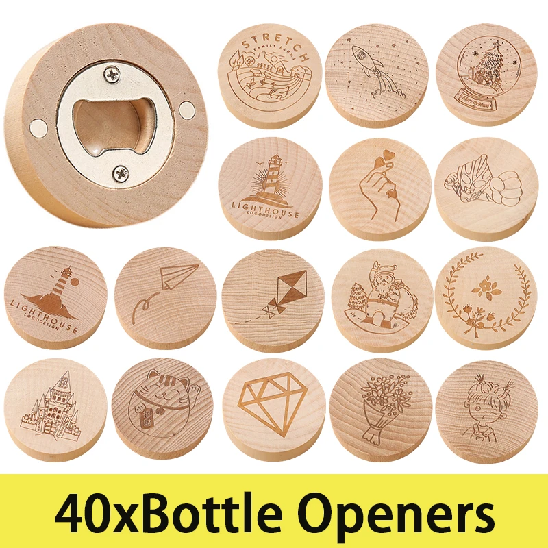 40Pcs Wood Round Openers Fridge Bottle Opener Refrigerator Magnet Bottle Openers Sticker
40Pcs Wood Round Openers Fridge Bottle Opener Refrigerator Magnet Bottle Openers Sticker
