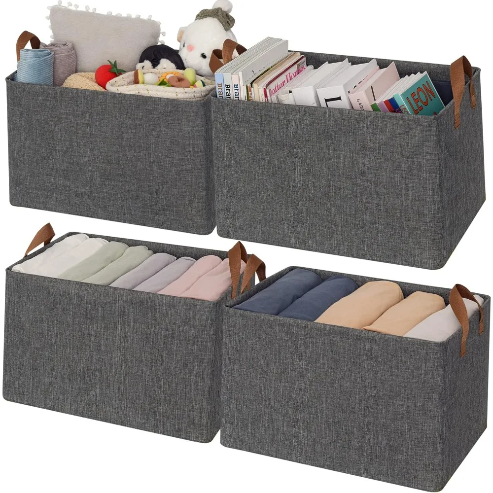 Storage Bins for Closet, Linen Closet Organizers and Storage Baskets with Metal Frame, Dark Gray Shelf Storage Bins for Organiz
Storage Bins for Closet, Linen Closet Organizers and Storage Baskets with Metal Frame, Dark Gray Shelf Storage Bins for Organiz