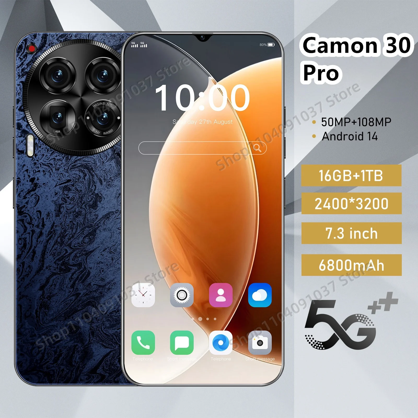 Оригинальный смартфон Camon 30 Premier, телефон с диагональю 7,3 дюйма, HD, 22 ГБ, 10000 мАч, разблокированный телефон с двумя SIM-картами, Android 14
Оригинальный смартфон Camon 30 Premier, телефон с диагональю 7,3 дюйма, HD, 22 ГБ, 10000 мАч, разблокированный телефон с двумя SIM-картами, Android 14