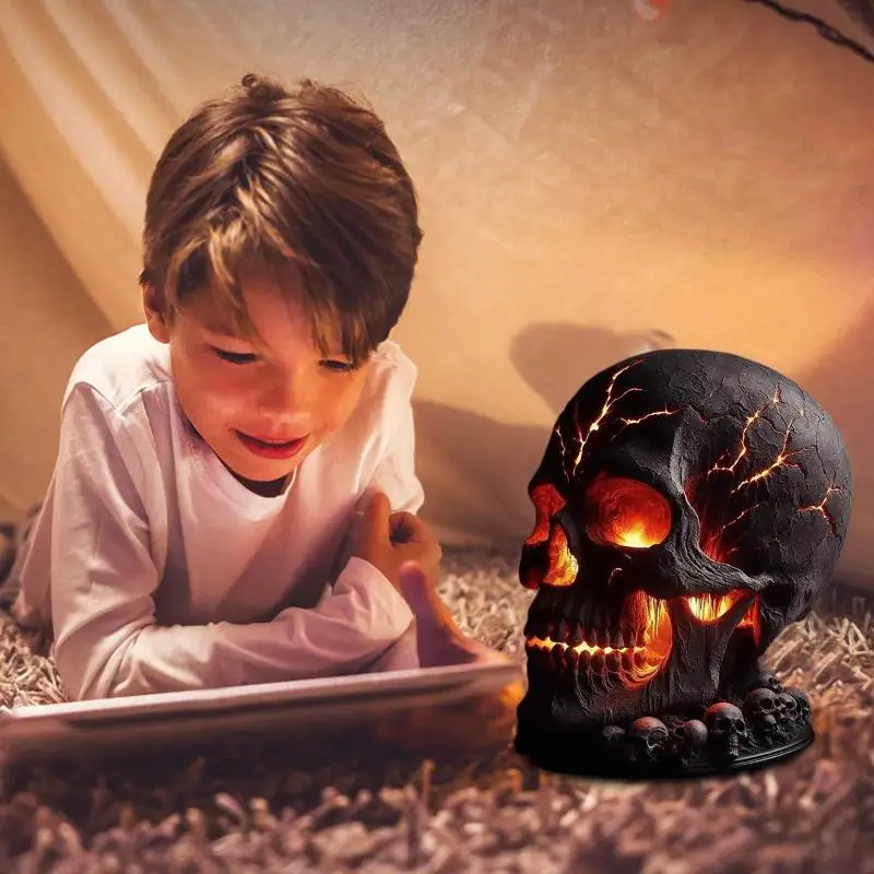 Spooky LED Magma Stone Skull Lamp Halloween Mantel Table Decor Unique Horror Room Accent For Party Scene Layout
Spooky LED Magma Stone Skull Lamp Halloween Mantel Table Decor Unique Horror Room Accent For Party Scene Layout