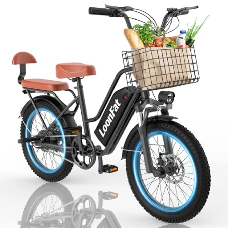 T20 Ebike for Adult with Rear Seat Front Basket: 1000W Peak Power 48V 13Ah Battery Dual Seats Commuting Electric Bicycle F/R Di
T20 Ebike for Adult with Rear Seat Front Basket: 1000W Peak Power 48V 13Ah Battery Dual Seats Commuting Electric Bicycle F/R Di