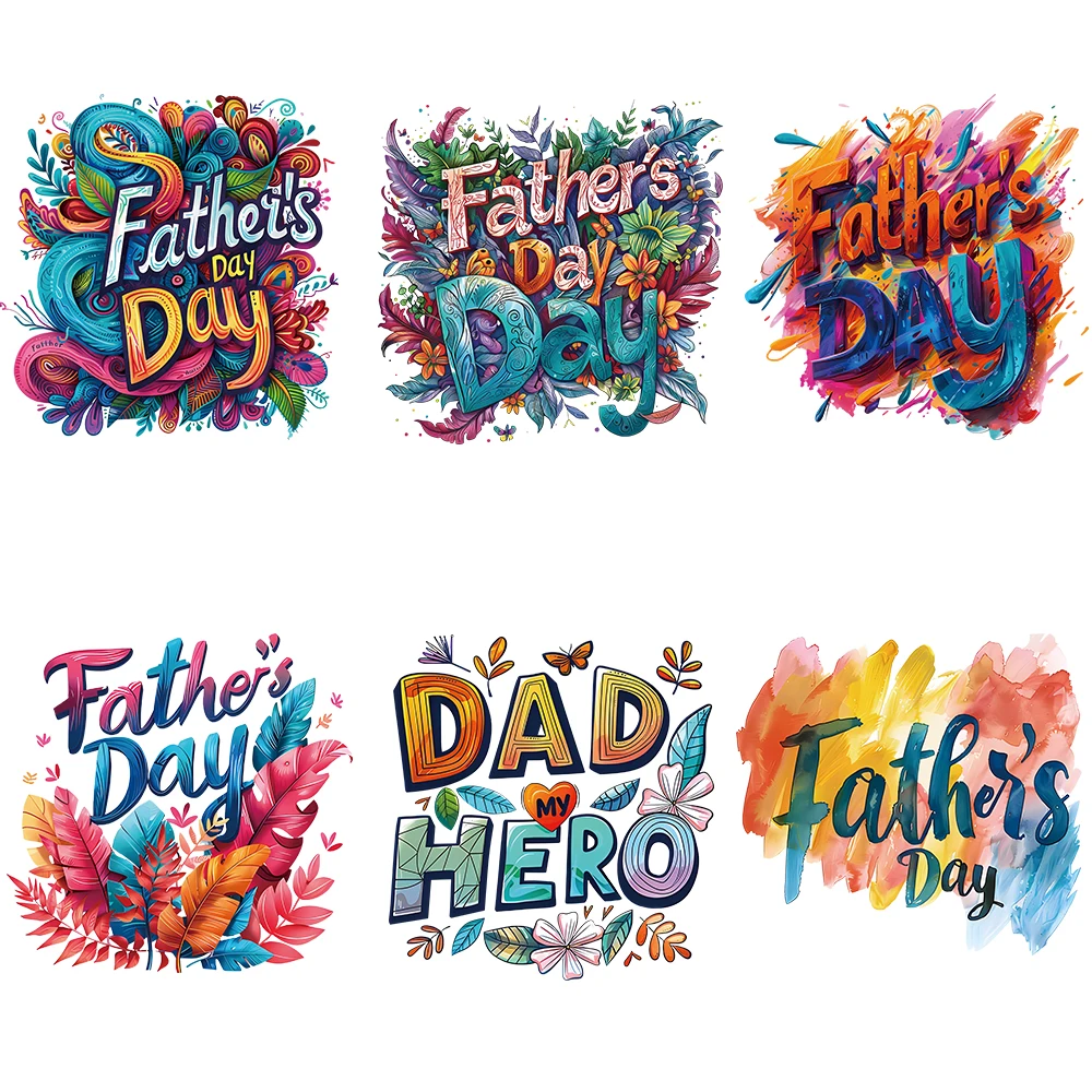 6PCS Father's Day Dad Hero Floral Heat Transfer Prints Ready To Press DTF Patches for DIY Apparel Crafts
6PCS Father's Day Dad Hero Floral Heat Transfer Prints Ready To Press DTF Patches for DIY Apparel Crafts