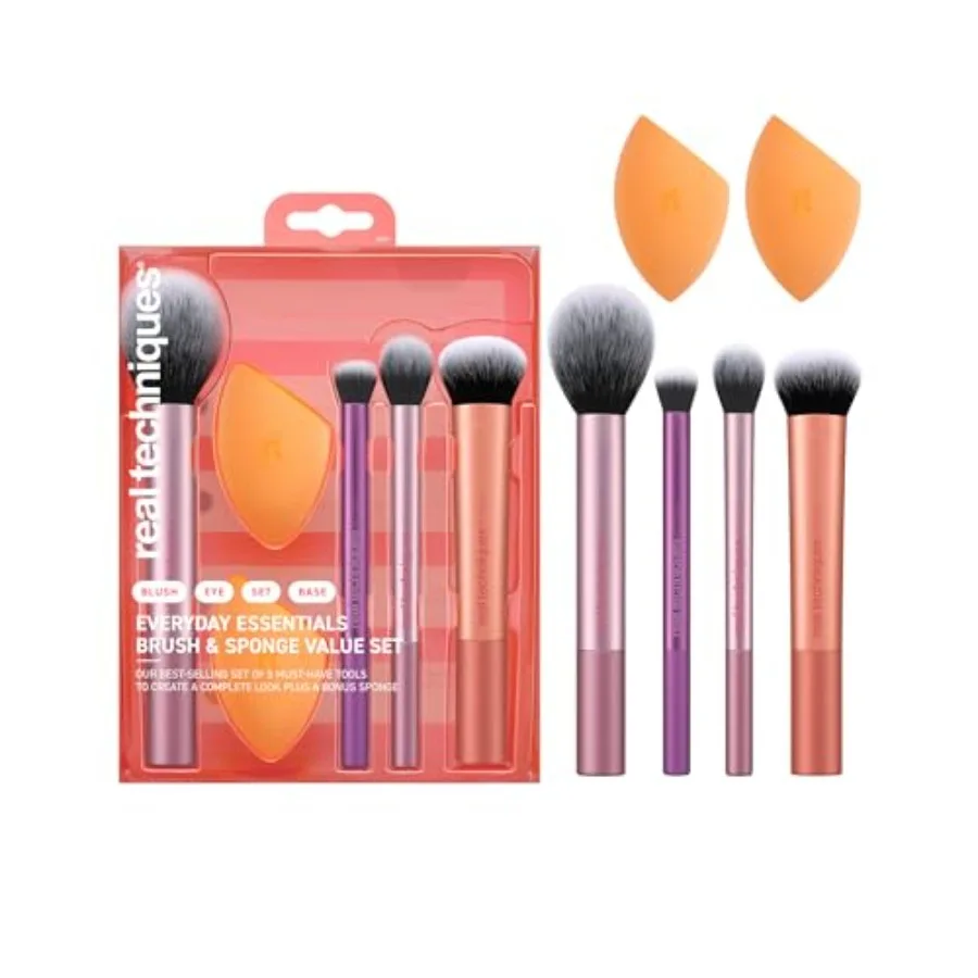 6 Piece Everyday Essentials Makeup Brush Set, Includes 4 Brushes 2 Makeup Sponges, For Foundation, Blush, Bronzer, Contour, Eye
6 Piece Everyday Essentials Makeup Brush Set, Includes 4 Brushes 2 Makeup Sponges, For Foundation, Blush, Bronzer, Contour, Eye