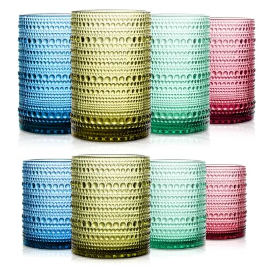 Set of 8 Hobnail Drinking Glasses Colored Vintage Glassware - 4 Highball Glasses 14 oz 4 Rocks Glass Cup 11 oz Embossed Old Fas
Set of 8 Hobnail Drinking Glasses Colored Vintage Glassware - 4 Highball Glasses 14 oz 4 Rocks Glass Cup 11 oz Embossed Old Fas