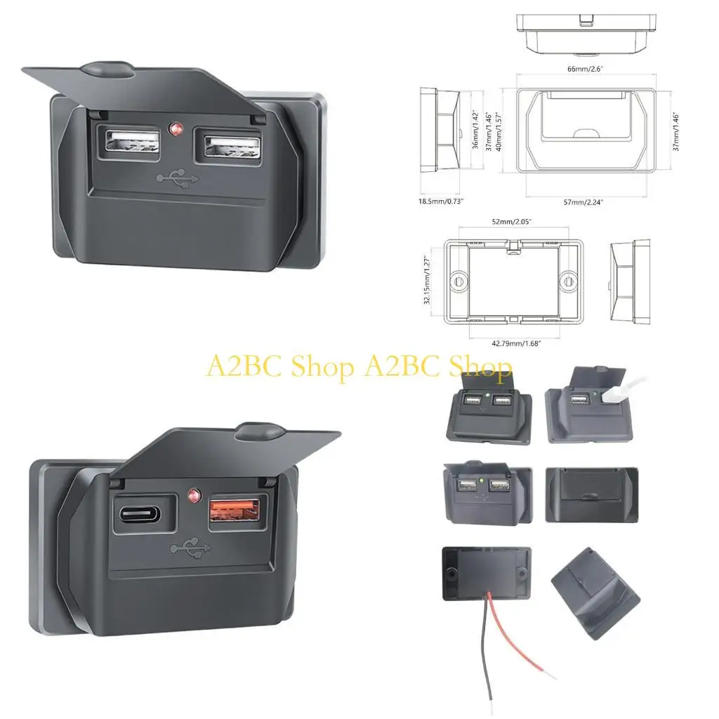 A2BC Зарядка Outlet PD QC3.0 12-24V USB Type C Adapter Power Power для Busboat RVS
A2BC Зарядка Outlet PD QC3.0 12-24V USB Type C Adapter Power Power для Busboat RVS