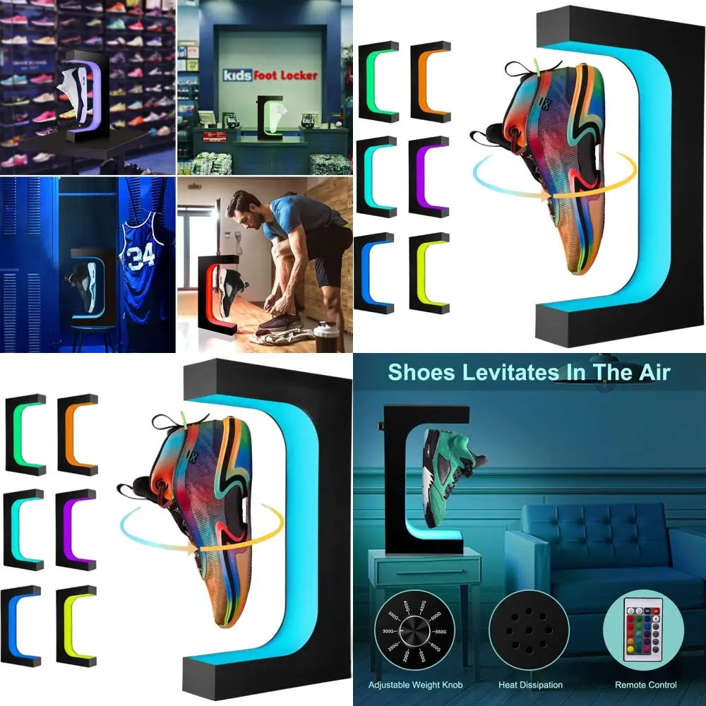 Magnetic Levitating Shoe Stand with Remote Control 16-Color LED Light, Rotating Display Rack for Home, Store, and Collectors
Magnetic Levitating Shoe Stand with Remote Control 16-Color LED Light, Rotating Display Rack for Home, Store, and Collectors
