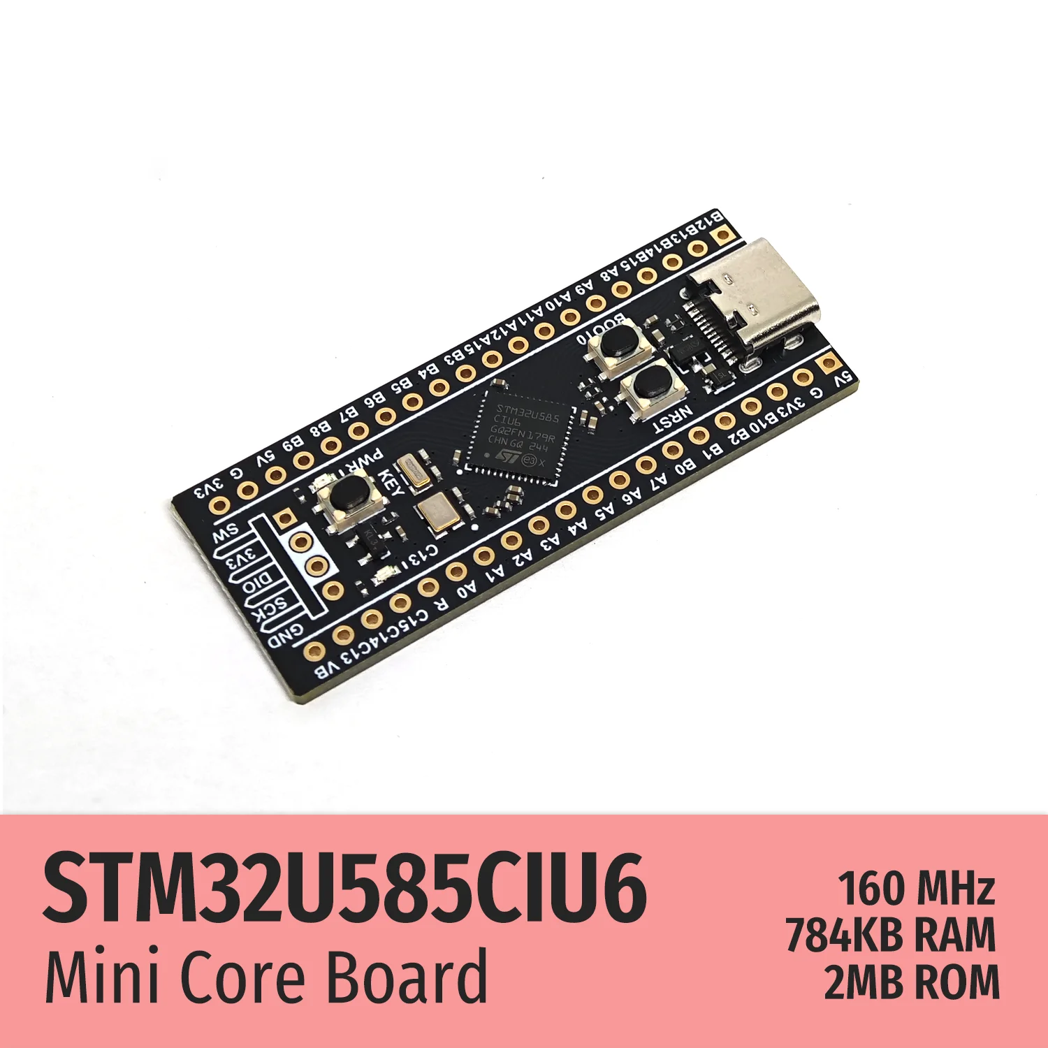 WeAct STM32U585CIU6, STM32U585CI, STM32U585 Development Board, Core Board
WeAct STM32U585CIU6, STM32U585CI, STM32U585 Development Board, Core Board