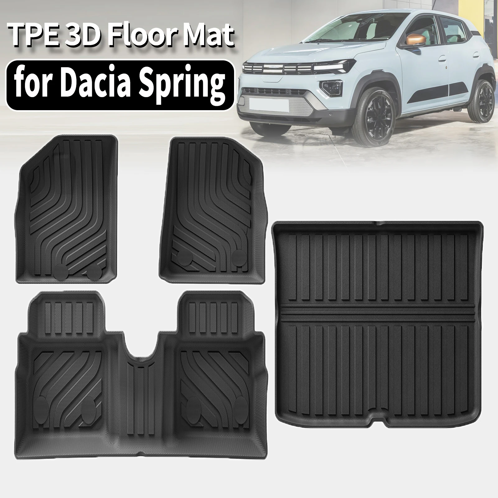 for Dacia Spring EV 2021-2023 Renault City K-ZE Renault Kwid E-Tech Electric Eco TPE Car Floor & Trunk Mats, Non-Slip Dust-Proof
for Dacia Spring EV 2021-2023 Renault City K-ZE Renault Kwid E-Tech Electric Eco TPE Car Floor & Trunk Mats, Non-Slip Dust-Proof