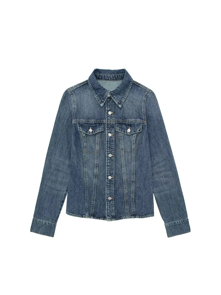 ZADATA new autumn and winter women's fashion versatile solid color pocket slim casual retro long-sleeved button-down shirt
ZADATA new autumn and winter women's fashion versatile solid color pocket slim casual retro long-sleeved button-down shirt