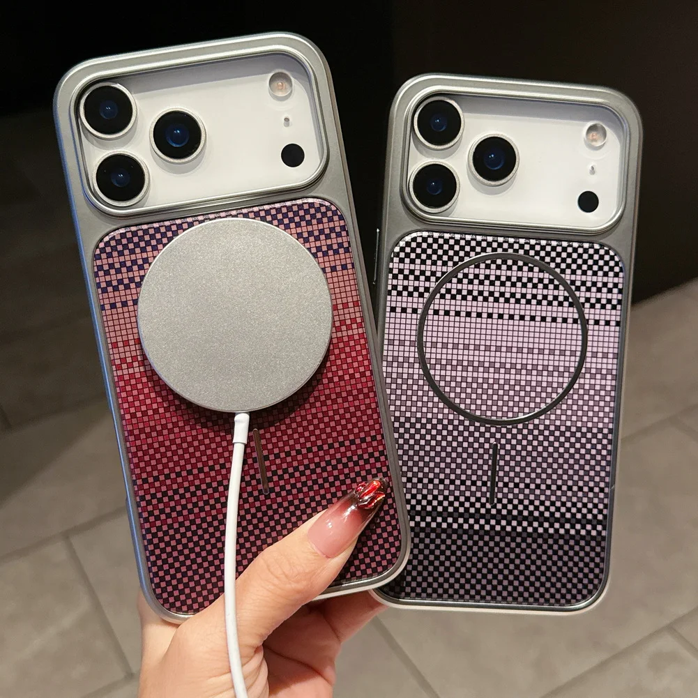 Checkered Carbon Fiber with Built-in Magnetic Ring Phone Case For iPhone 17 Pro Max 17 Pro Air 16 14 15 Protective Cover
Checkered Carbon Fiber with Built-in Magnetic Ring Phone Case For iPhone 17 Pro Max 17 Pro Air 16 14 15 Protective Cover