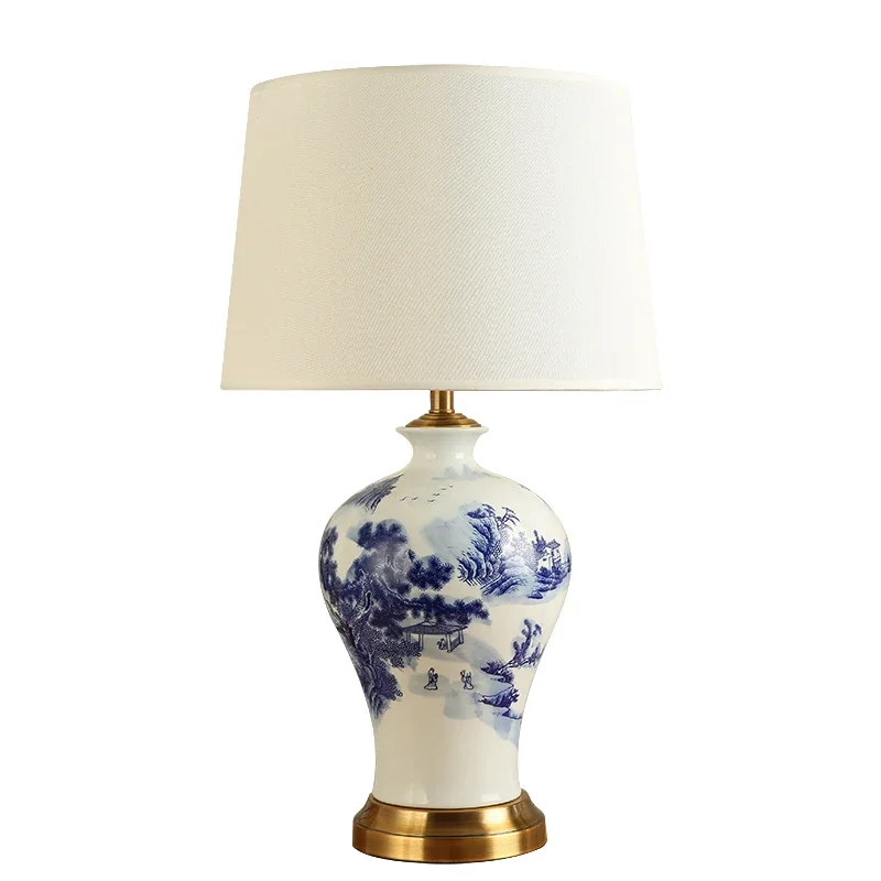 ~Blue and White Porcelain Ceramic Table Lamp Creative Fashion Cozy Bedroom Bedside Model Room Decoration Table Lamp
~Blue and White Porcelain Ceramic Table Lamp Creative Fashion Cozy Bedroom Bedside Model Room Decoration Table Lamp