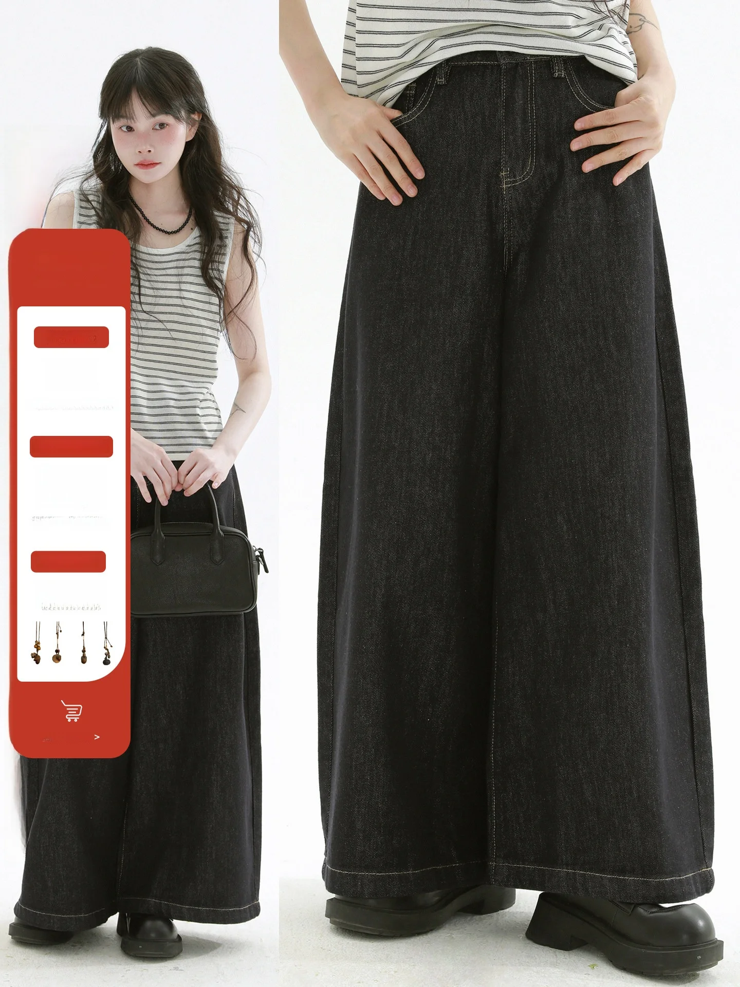 Rare High Waist Wide Leg Black Denim Pants Elegant Slimming Straight Casual Long Trousers for Women Spring Season Fashion
Rare High Waist Wide Leg Black Denim Pants Elegant Slimming Straight Casual Long Trousers for Women Spring Season Fashion