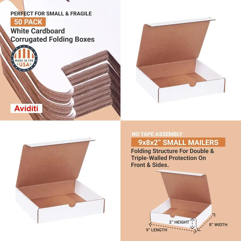 50-Pack Small Cardboard Shipping Boxes, 9L x 8W x 2H, Ideal for Moving, Mailing, Packing, and Storage
50-Pack Small Cardboard Shipping Boxes, 9L x 8W x 2H, Ideal for Moving, Mailing, Packing, and Storage