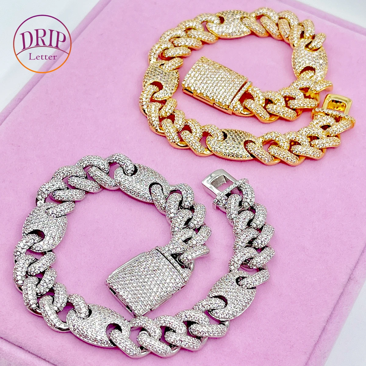 Drip Letter Hip Hop Bracelet for Women Iced Out Cuban Link Fashion Jewelry Real Copper Cubic Zirconia Bling
Drip Letter Hip Hop Bracelet for Women Iced Out Cuban Link Fashion Jewelry Real Copper Cubic Zirconia Bling