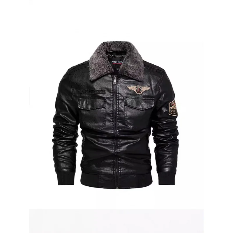 Зимняя мужская кожаная куртка PUFashion на флисовой подкладке Slim Fit с отложным воротником
Зимняя мужская кожаная куртка PUFashion на флисовой подкладке Slim Fit с отложным воротником