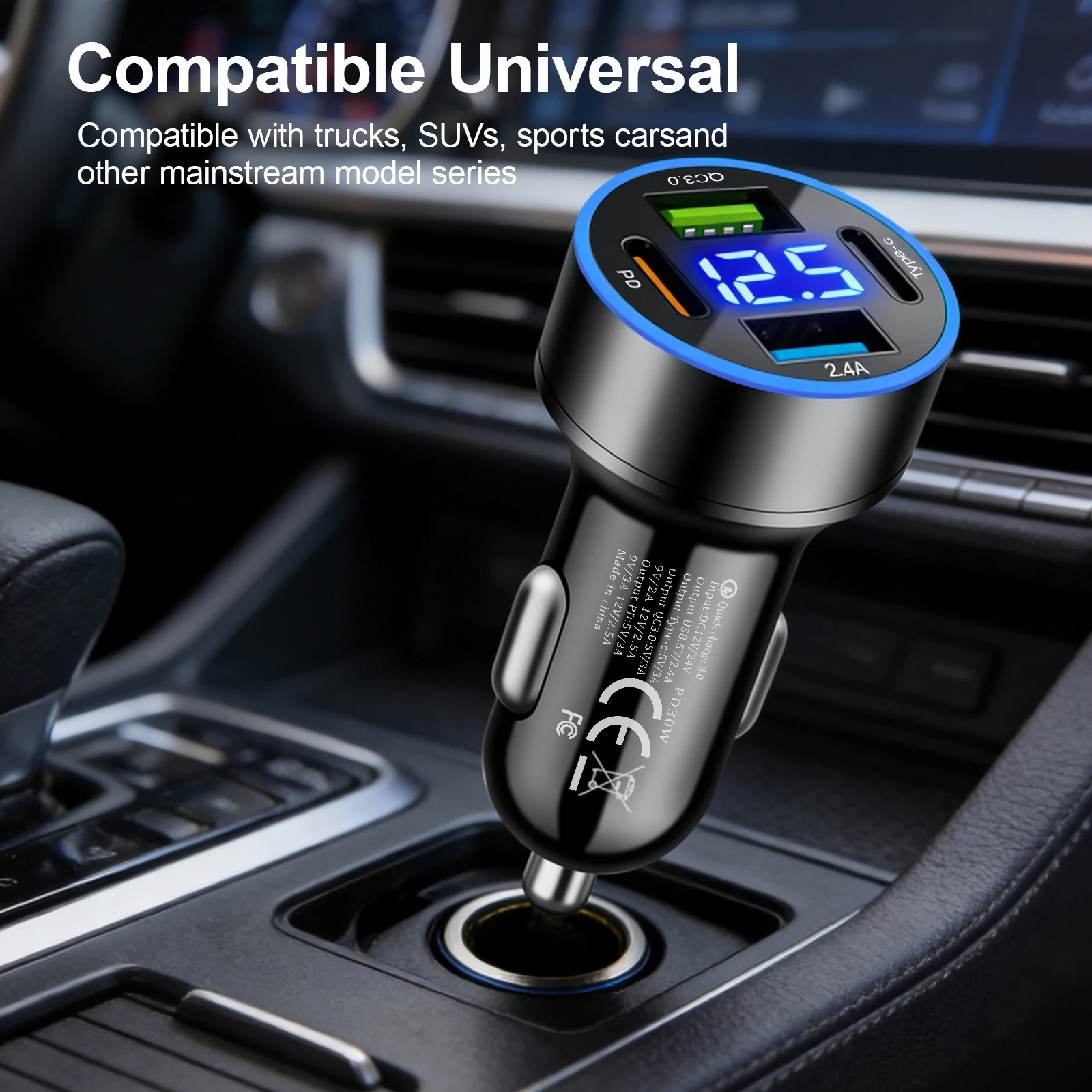 Car Charger Multiport Fast Charging PD QC3.0 USB Car Phone Charger Type-C Adapter with Voltage for iPhone Samsung Huawei Xiaomi
Car Charger Multiport Fast Charging PD QC3.0 USB Car Phone Charger Type-C Adapter with Voltage for iPhone Samsung Huawei Xiaomi