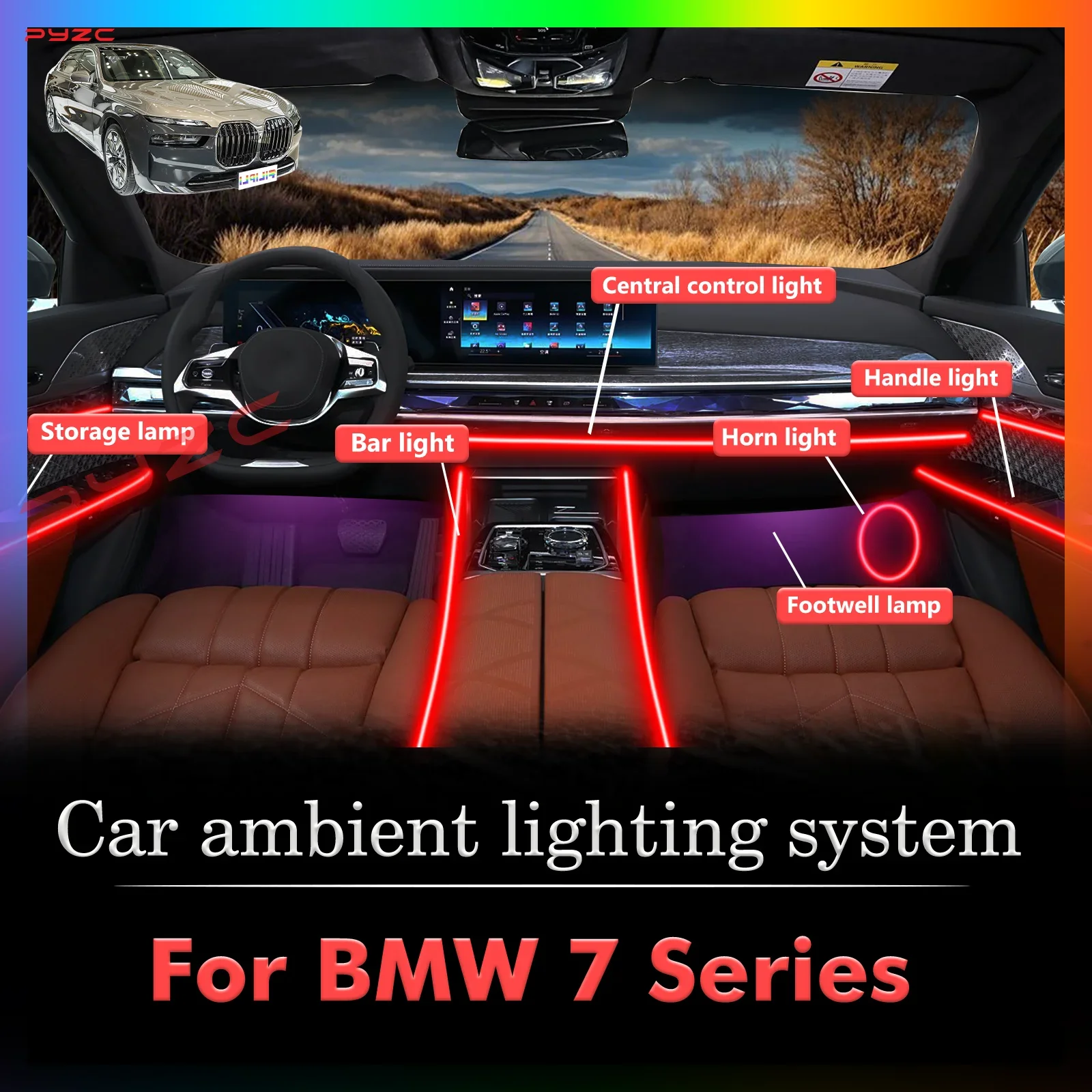 For BMW 7 Series Car Interior Decorative Ambient Light RGB 64-Color LED Smart Remote Control Energy Saving Efficient Kit
For BMW 7 Series Car Interior Decorative Ambient Light RGB 64-Color LED Smart Remote Control Energy Saving Efficient Kit