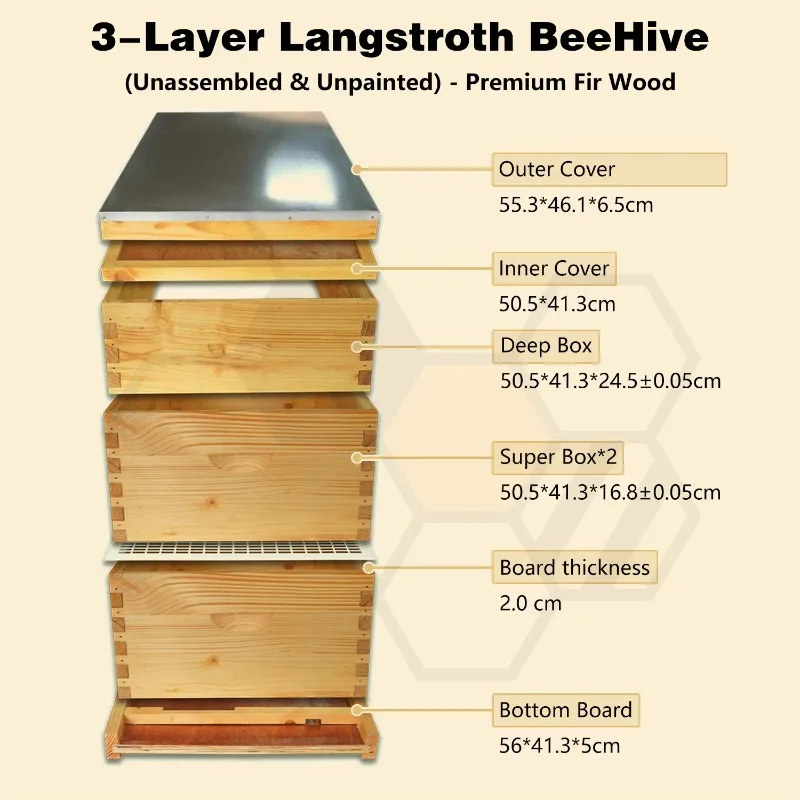 Premium Wax Coated 30 Frames Beehive Weather Resistant for Outdoor Apiculture
Premium Wax Coated 30 Frames Beehive Weather Resistant for Outdoor Apiculture