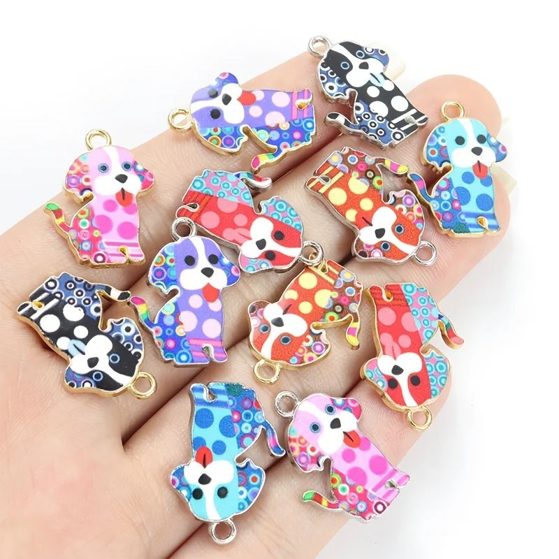 10 Creative Colorful Printed Puppy Enamel Jewelry Pieces - Bohemian Style Jewelry Accessories, Suitable for Necklaces, Earrings,
10 Creative Colorful Printed Puppy Enamel Jewelry Pieces - Bohemian Style Jewelry Accessories, Suitable for Necklaces, Earrings,