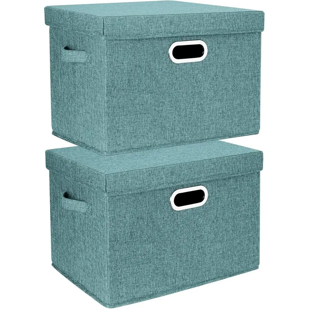 Collapsible Storage Bins With Lids, Large Fabric Storage Boxes - 2 Pack - Aqua Deep
Collapsible Storage Bins With Lids, Large Fabric Storage Boxes - 2 Pack - Aqua Deep