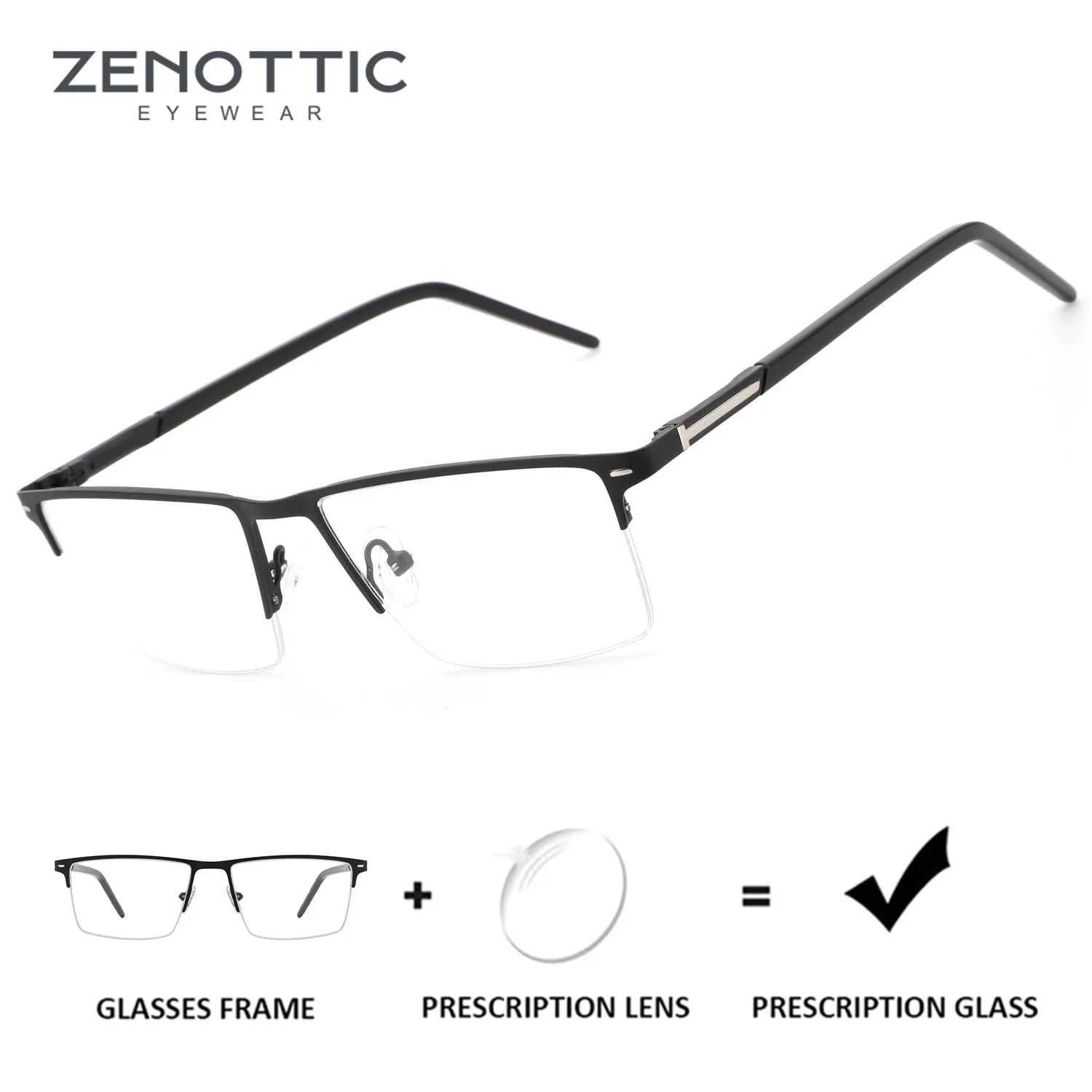 ZENOTTIC Popular Half Rim Rectangle Prescription Glasses For Men High Quality Metal Anti Blue Light Photochromic Optical Eyewear
ZENOTTIC Popular Half Rim Rectangle Prescription Glasses For Men High Quality Metal Anti Blue Light Photochromic Optical Eyewear