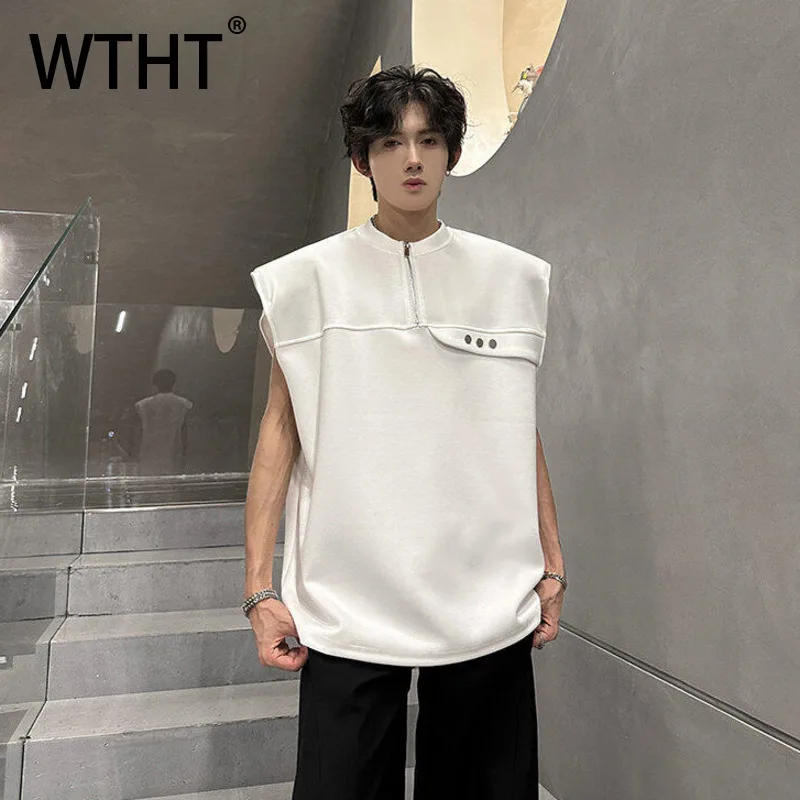 WTHT Fashion Men's Patchwork Zipper Shoulder Pads Design Vest Trendy Solid Color Sleeveless Waistcoats Male 2025 Summer 2A0799
WTHT Fashion Men's Patchwork Zipper Shoulder Pads Design Vest Trendy Solid Color Sleeveless Waistcoats Male 2025 Summer 2A0799