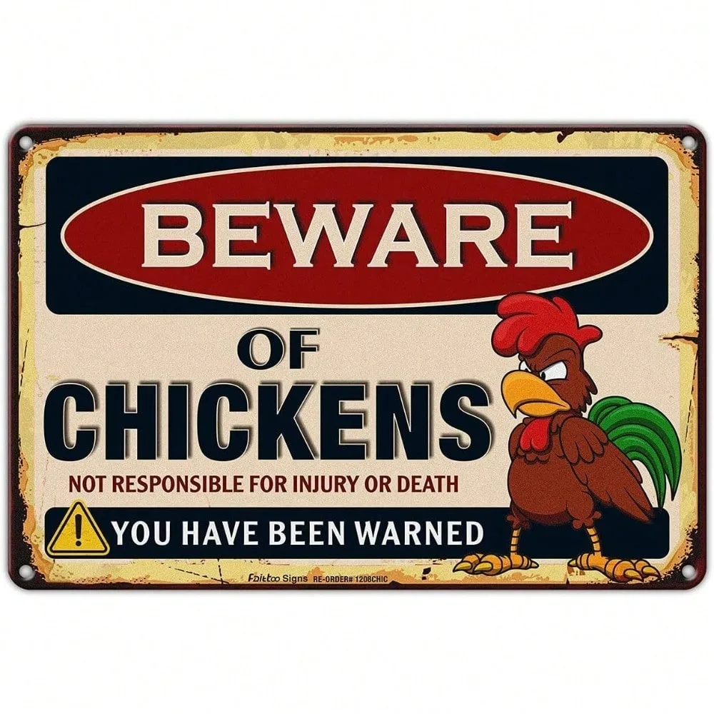 Vintage Metal Beware Of Chicken Sign Reflective Farmhouse Wall Decor Funny Warning Plaque
Vintage Metal Beware Of Chicken Sign Reflective Farmhouse Wall Decor Funny Warning Plaque