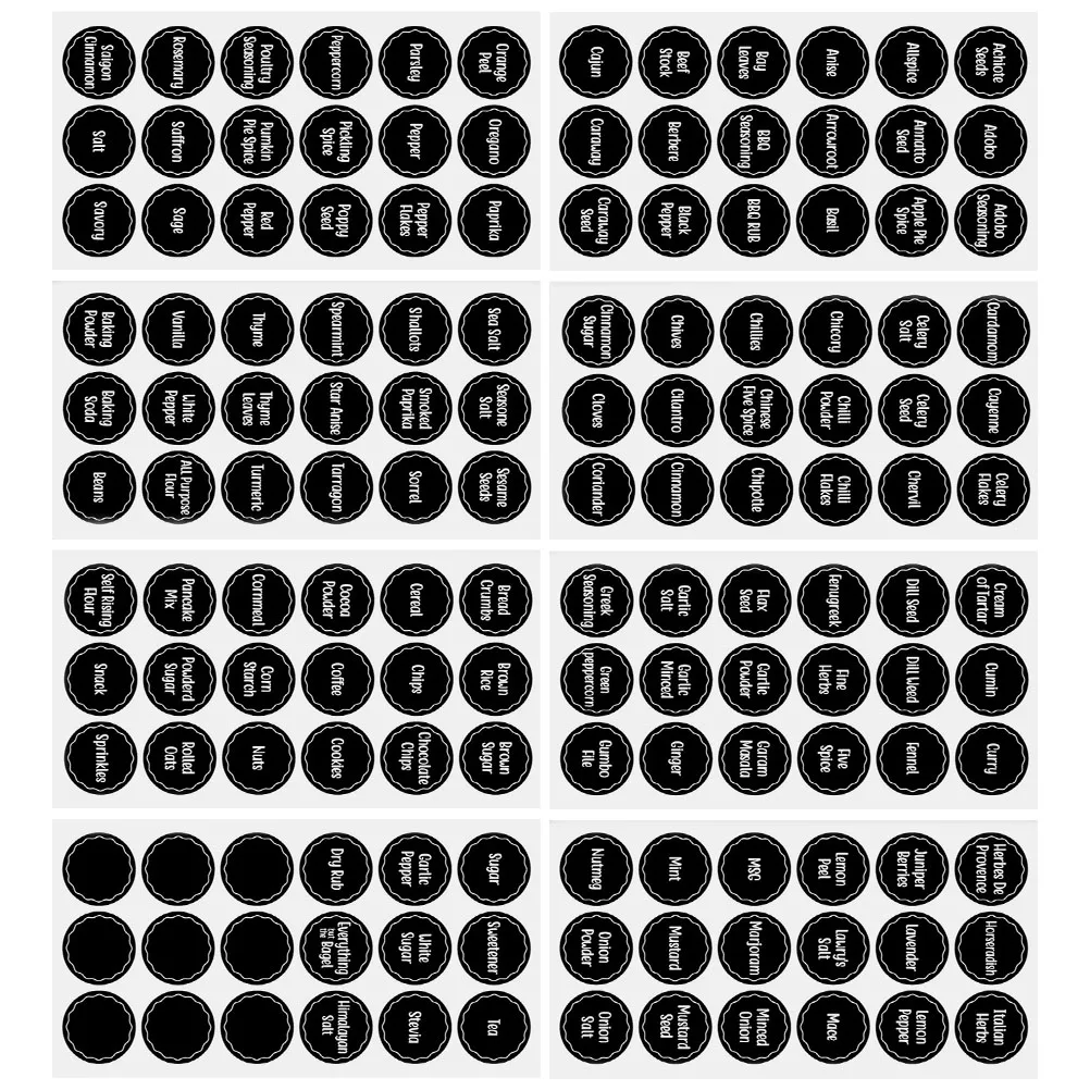 8 Sheets Spice Label Sticker PVC Clear Visibility Easy Application for Jars Containers Pantry Kitchen Food Storage
8 Sheets Spice Label Sticker PVC Clear Visibility Easy Application for Jars Containers Pantry Kitchen Food Storage