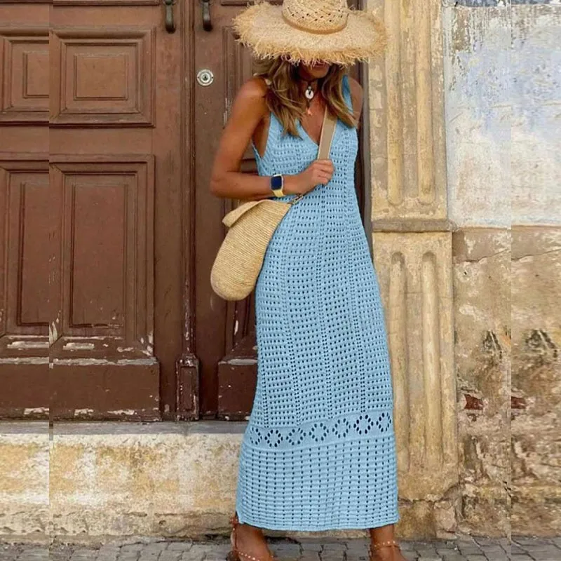 Boho Clothing Dress Women Tunic Beach Sleeveless Crochet Swimwear Maxi Beige White Women's Beachwear
Boho Clothing Dress Women Tunic Beach Sleeveless Crochet Swimwear Maxi Beige White Women's Beachwear