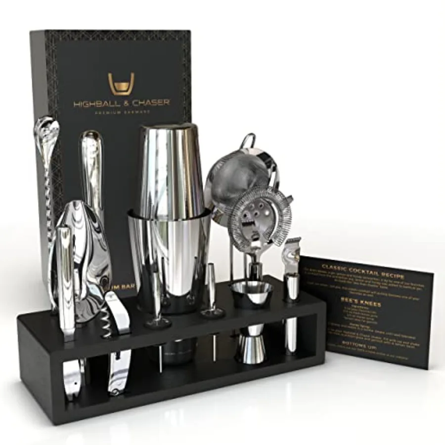 13-Piece Boston Cocktail Shaker Set Stainless Steel Mixology Bartender Kit With Stand For Home Bar Cocktail Set Laser Engraved
13-Piece Boston Cocktail Shaker Set Stainless Steel Mixology Bartender Kit With Stand For Home Bar Cocktail Set Laser Engraved