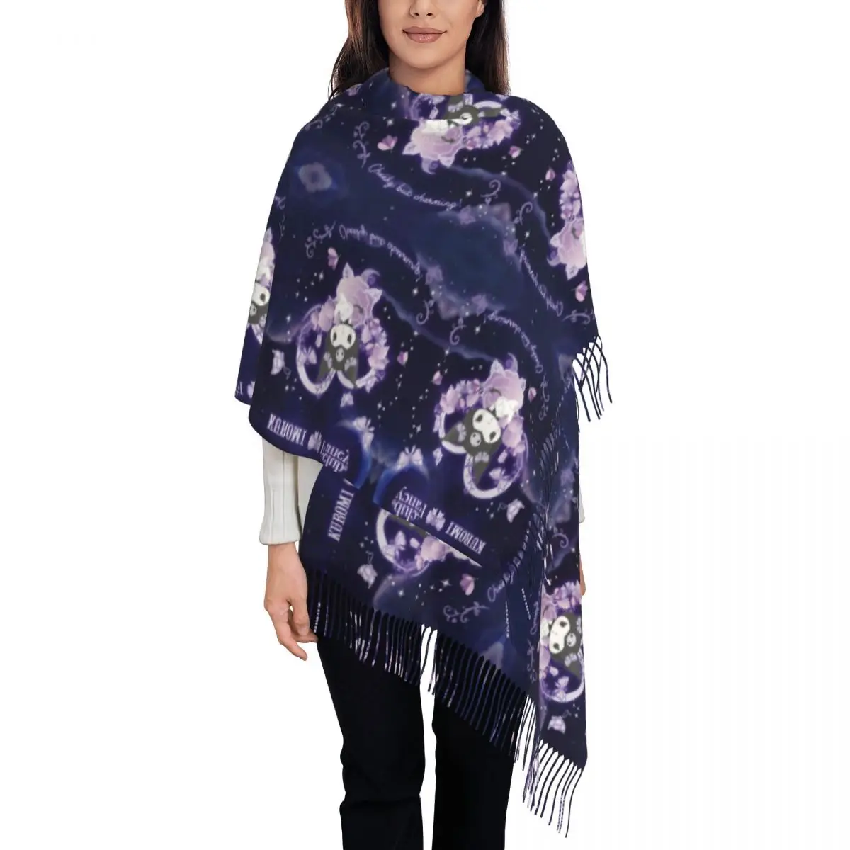 Custom New Animes Cartoon Kawaii Kuromi Scarf Wrap for Women Long Winter Fall Warm Tassel Shawl Unisex Scarves
Custom New Animes Cartoon Kawaii Kuromi Scarf Wrap for Women Long Winter Fall Warm Tassel Shawl Unisex Scarves