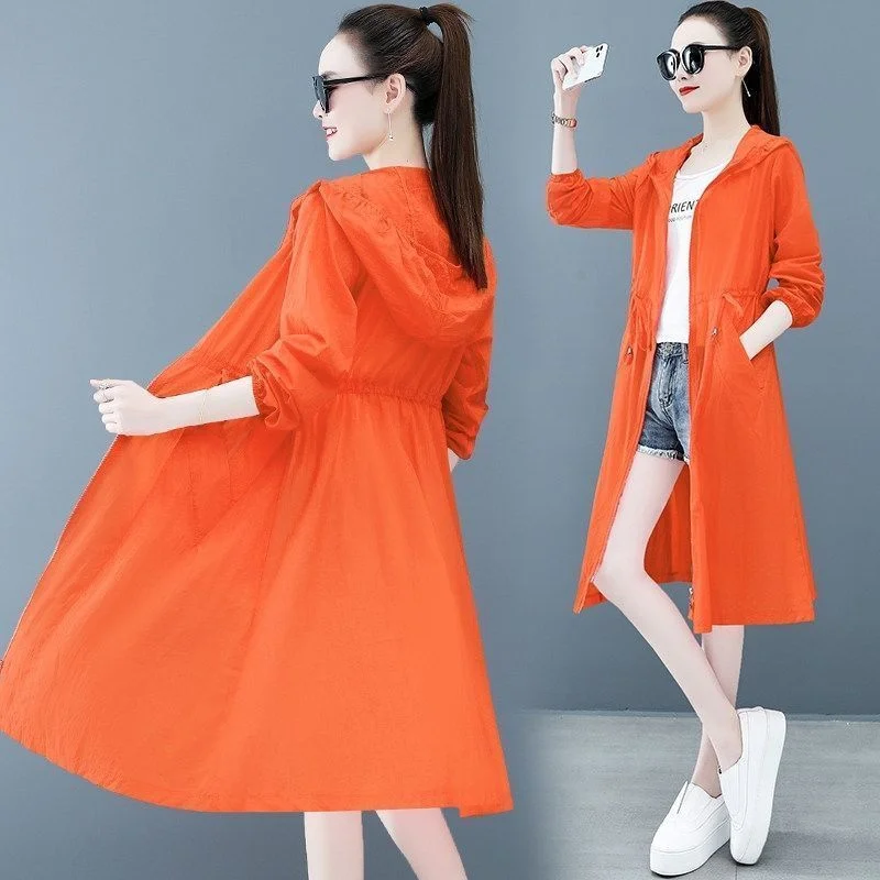 Sun Protection Clothing Female 2025 Summer New Hooded Mid-Length Windbreaker Long Sleeve Thin Jacket Women Loose Overcoat
Sun Protection Clothing Female 2025 Summer New Hooded Mid-Length Windbreaker Long Sleeve Thin Jacket Women Loose Overcoat