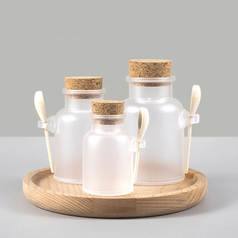 Clear Round mouth Cosmetic Empty Matte Cork Jar Bath Salt Bottle Wood Spoon Mask Facial Container Refillable Reacycle Bottles
Clear Round mouth Cosmetic Empty Matte Cork Jar Bath Salt Bottle Wood Spoon Mask Facial Container Refillable Reacycle Bottles