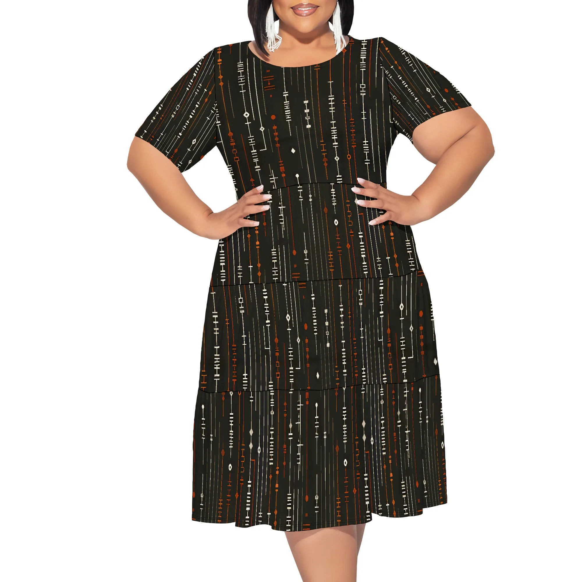 Plus Size Casual Dresses for Curvy Women Summer Short Sleeve Fit and Flare Midi Swing Dress
Plus Size Casual Dresses for Curvy Women Summer Short Sleeve Fit and Flare Midi Swing Dress