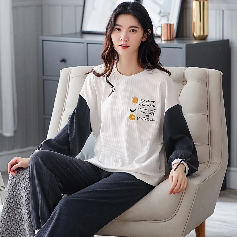 Full Pure Cotton Pajamas Women's Spring Autumn New Long-Sleeved Printed Sleepwear Girls Cute Sleep Tops Casual Home Clothes Suit
Full Pure Cotton Pajamas Women's Spring Autumn New Long-Sleeved Printed Sleepwear Girls Cute Sleep Tops Casual Home Clothes Suit