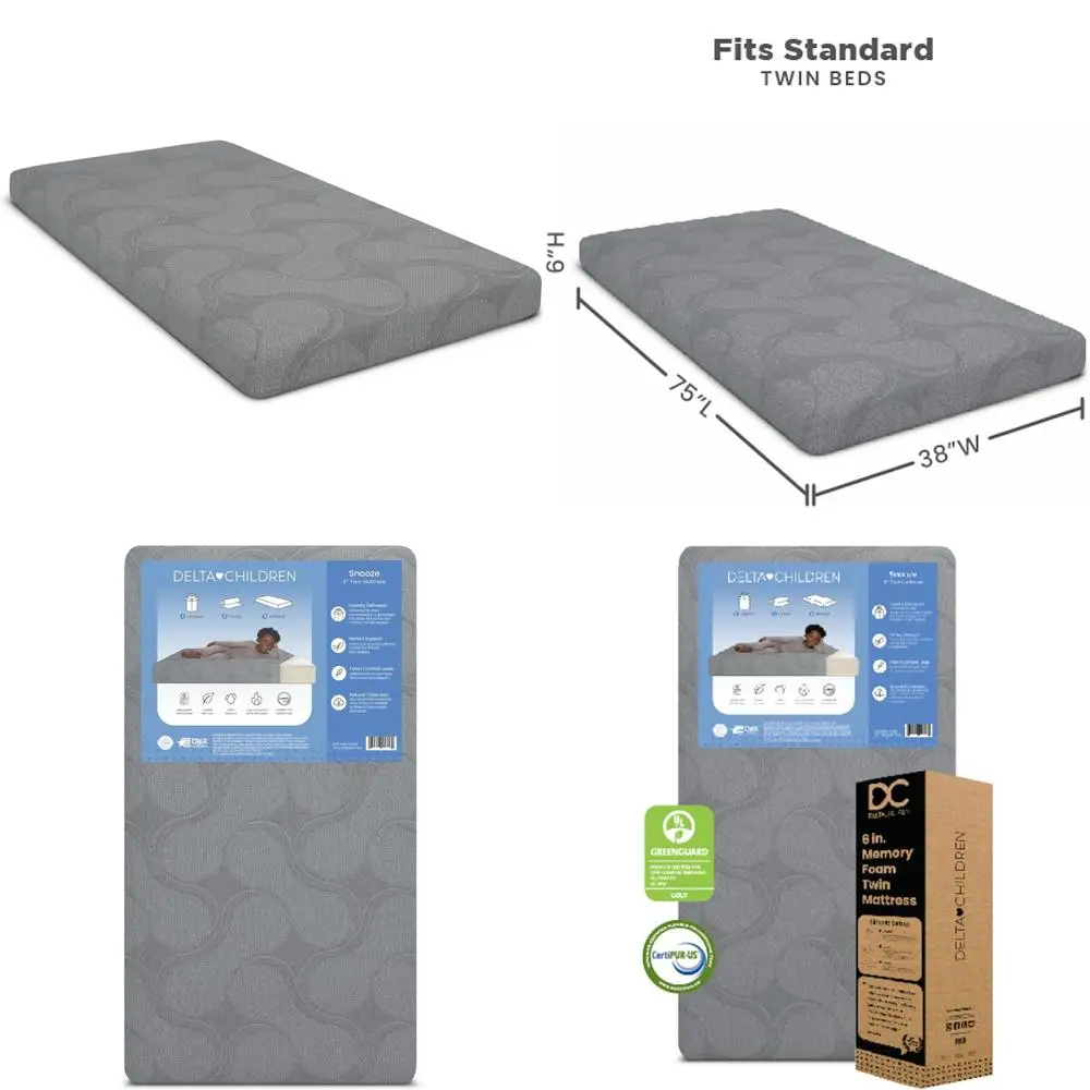 6-Inch Memory Foam Mattress, Twin Size, Ideal for Restful Sleep
6-Inch Memory Foam Mattress, Twin Size, Ideal for Restful Sleep