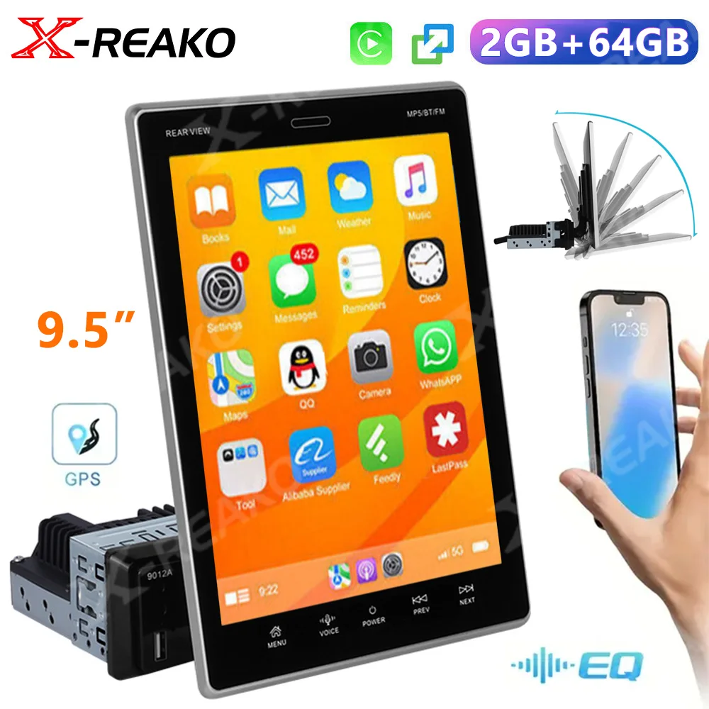 X-REAKO Android 1 Din 9,5 "автомобильное радио с вертикальным экраном, универсальный автомобильный мультимедийный видеоплеер для Volkswagen Toyota Nissan
X-REAKO Android 1 Din 9,5 "автомобильное радио с вертикальным экраном, универсальный автомобильный мультимедийный видеоплеер для Volkswagen Toyota Nissan